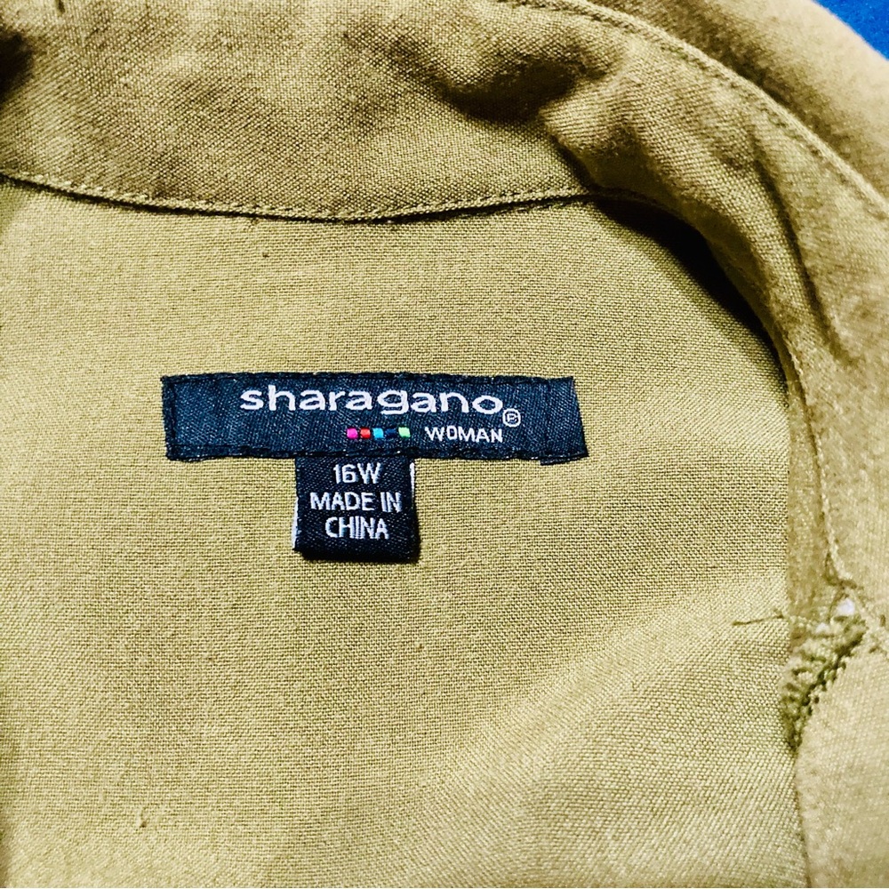 Sharagano Olive Green SHIRTDRESS - Picture 7 of 8